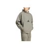 adidas Hanorac Zne Logo Brand Tricotat Față-Verso Confortabil Antrenament Hanorac cu Glugă Bărbați hanorace Maro JE3071