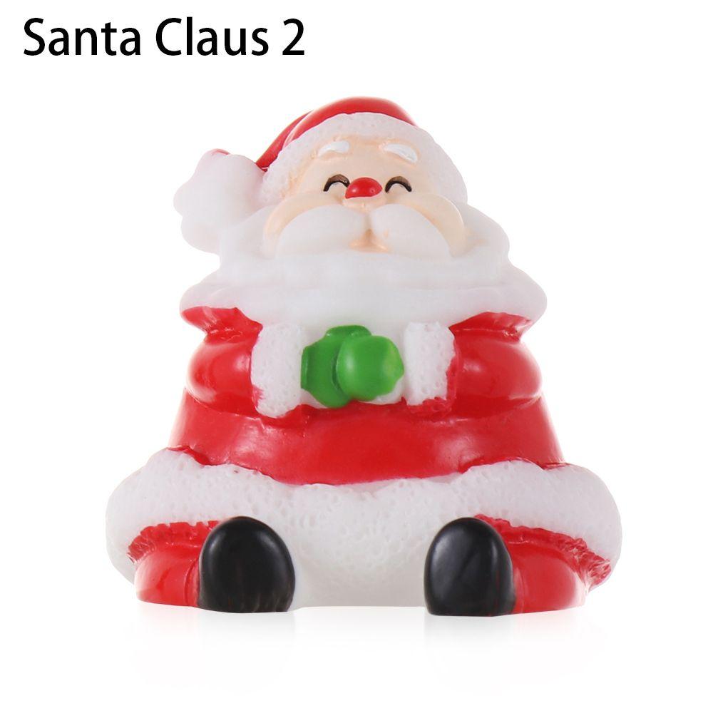 Bonsai Decor Micro Landscape Christmas Figurines Miniature Snowman Santa Claus Xmas Tree