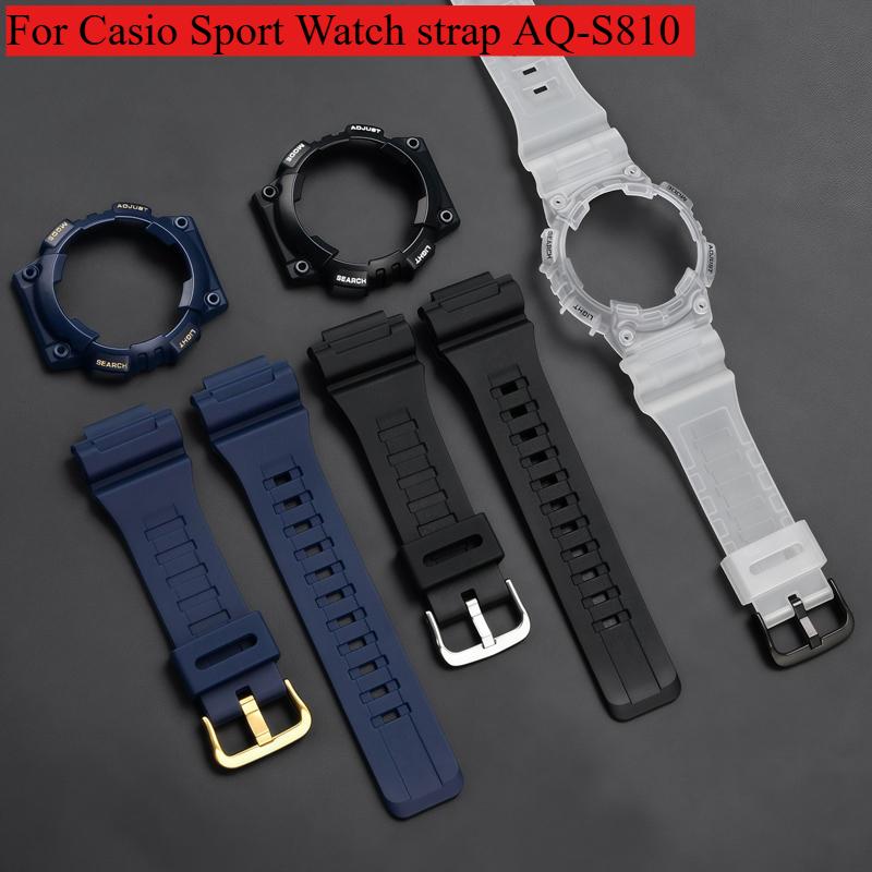 Reimveske for Casio G-Shock AQ-S810 Menn Kvinner Erstatning Matt Gummi Silikon Klokkereim Armbånd