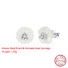 Effie Queen 925 Solid Sterling Silver 14k Gold Flower Shaped Shell Pearl Pendant Necklace Natural Jewelry for Women Party PSN15