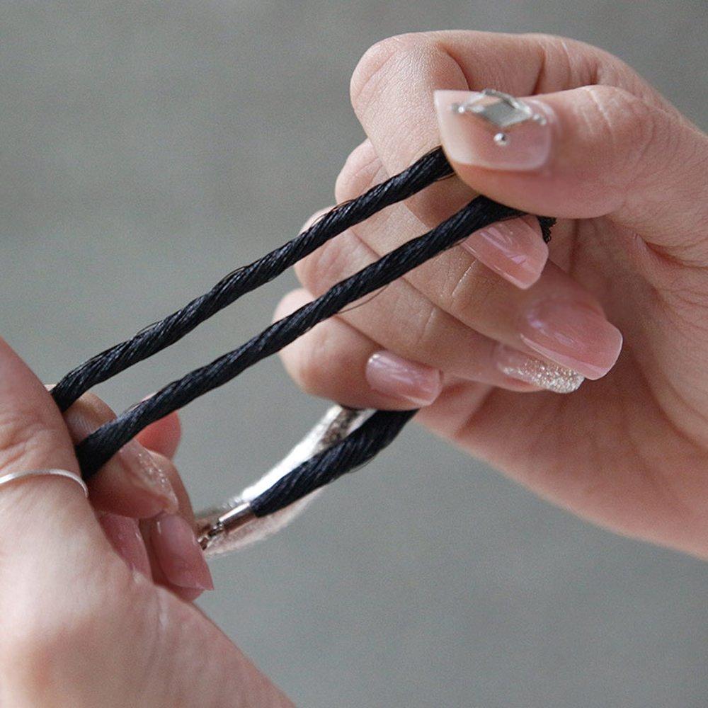 Bydaisy 02Sn0103 Silk Cord Silver Bar Necklace