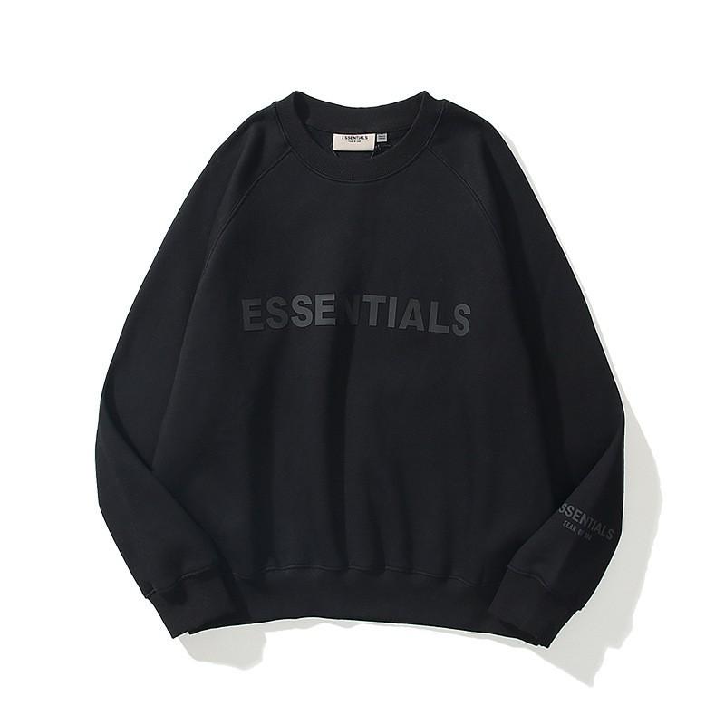 ESSENTIALS Felpa Girocollo Oversize con Lettere 3D Riflettenti Uomo Donna Streetwear Casual
