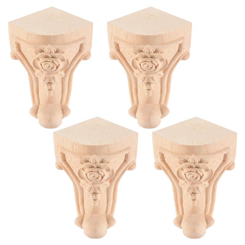 

M-Modern-4ШТ 10x6см Європейський Стиль Масив Дерева Різьблені Ніжки для Меблів Ніжки для ТВ-Шафи Сидіння