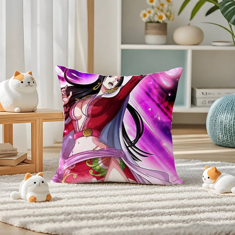One Piece Monkey D Luffy Anime Plush Pillow Cover Soft Short Plush Cushion Cover For Sofa Bedroom Home Decor Gift Decoration