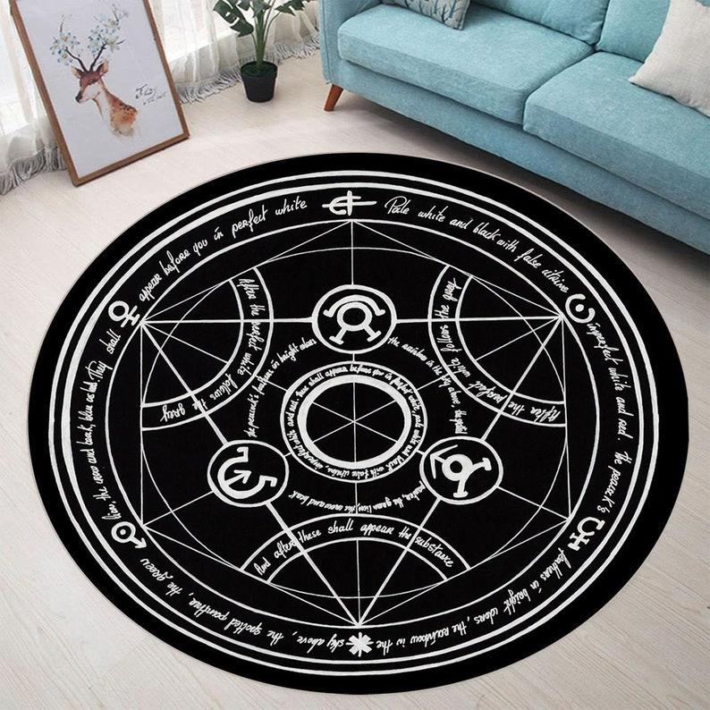 

Full Metal Magical Girl Card Captor Sakura Floor Carpet Home Decor Round Carpet Floor Sakura Mat Circle Cool Rug Diameter 60cm