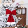 Red Velvet 3D Christmas Bow Ornament for Tree Decoration