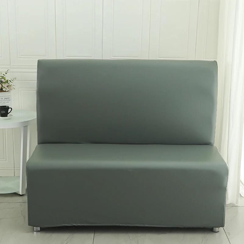 Ärmelloser Sofabezug Hotel Restaurant Zuhause Internetcafé Café Stretch-Überwurf All-inclusive PU-Leder Spandex Couchbezug