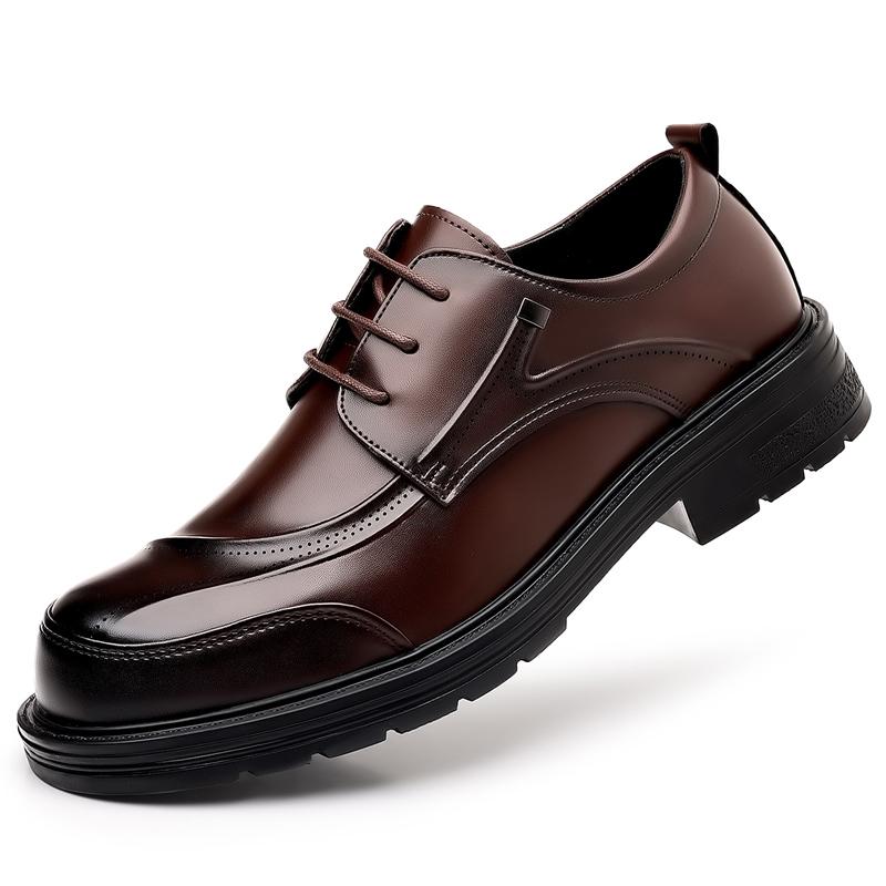 Black formal men's leather shoes Classic retro versatile style Daily leisure business party Elegant and handsome adult shoe