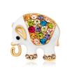 Fashion Retro Alloy Diamond Epoxy Small Elephant Brooch Party Clothing Accessories