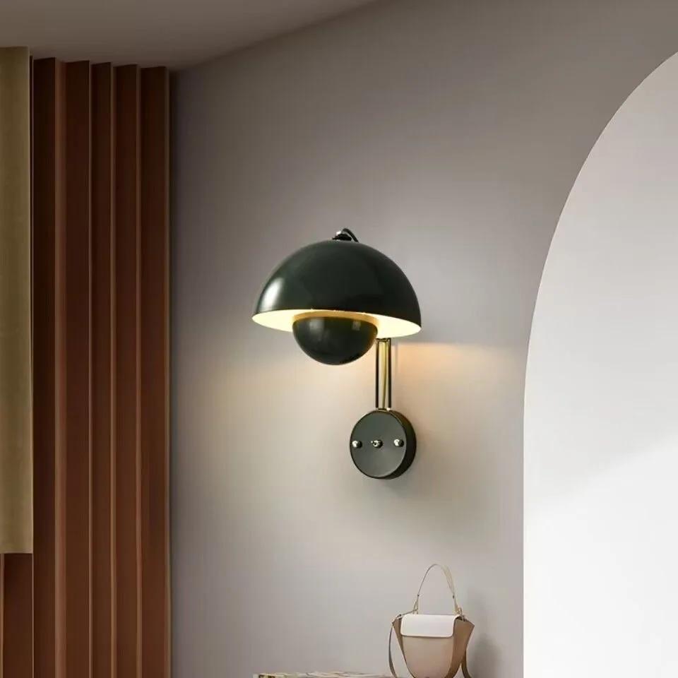 18CM LED Wide Pressure Wrought Iron Bedside Modern Minimalist Living Room Study Advanced Bedroom Bedside Corridor Wall Lamp Hot