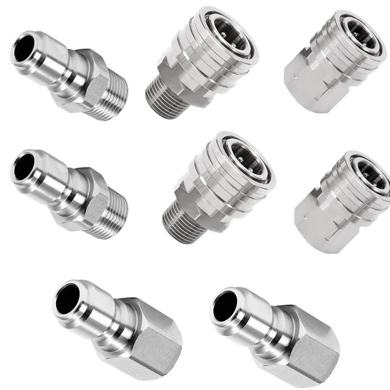 Stainless Steel 3/8 NPT Quick Connect High-Pressure Washer Fitting for Car Washers