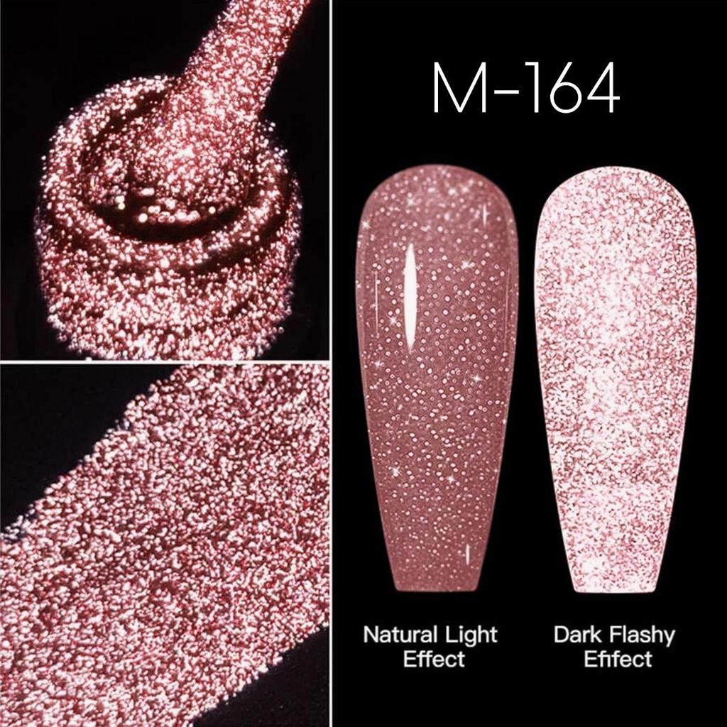 Watery Shimmer Diamond Gel Polish 2025: Glitter Pink Crushed Diamond Nail Art