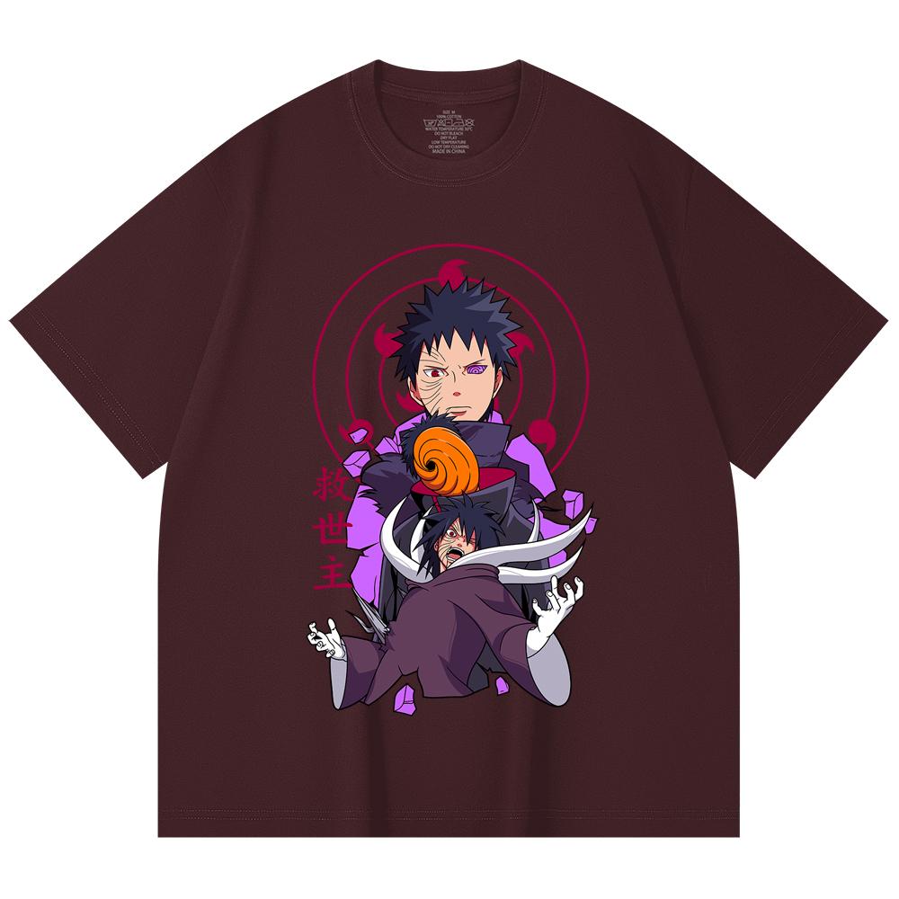

230 Gsm 100% Cotton Naruto V14 Obito Print Unisex Heavy Cotton T Shirt 2XL