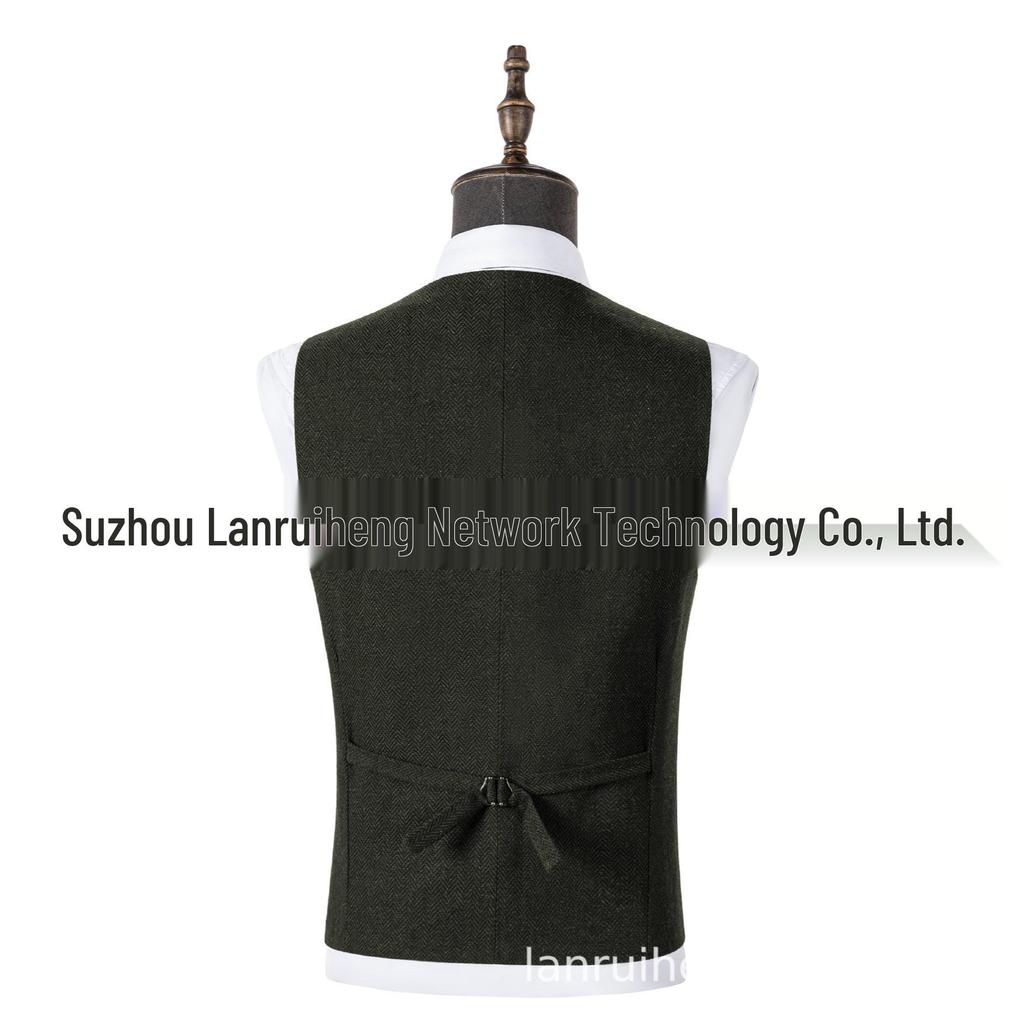 Men's Slim Fit Single-Breasted Casual Vest - Ideal for Groom and Groomsmen