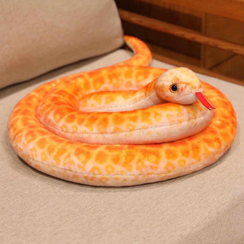 130~300Cm Like Real Colorful Snake Doll Stuffed Long Scary Animal Tongue Out Darkness Party Prop Decor Man Gift