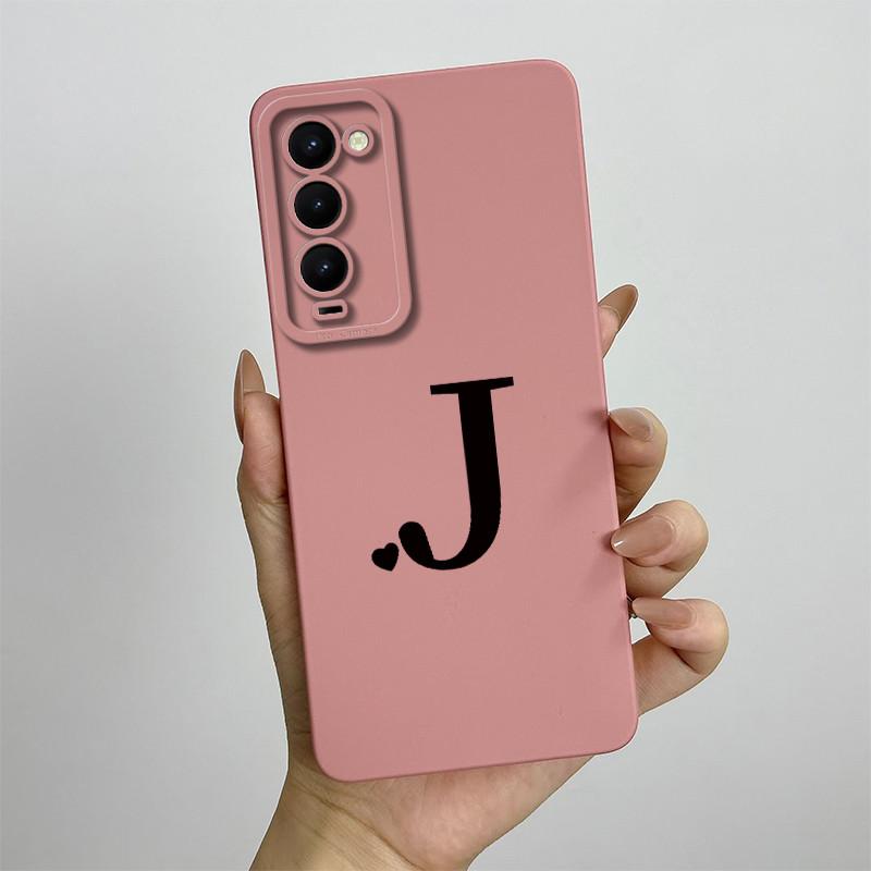 For Tecno Camon 18 Case Tecno Camon 18P Phone Case Camon 18T CH6 CH7n Cute Initial Letters Square Silicone Shockproof Back Cover