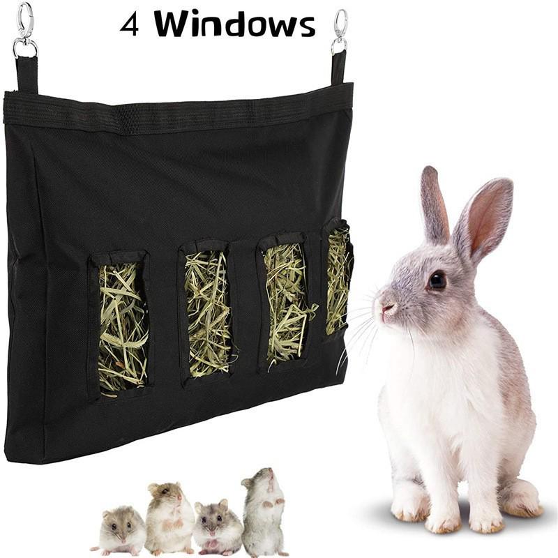 Pet Hay Bag for Rabbit, Guinea Pig, Chinchilla - Hanging Feeder Bag