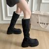 Chunky Women Knee High Boots Fashion Back Zippers Knight Long Boots Platform Heels Autumn Winter Ladies Shoes