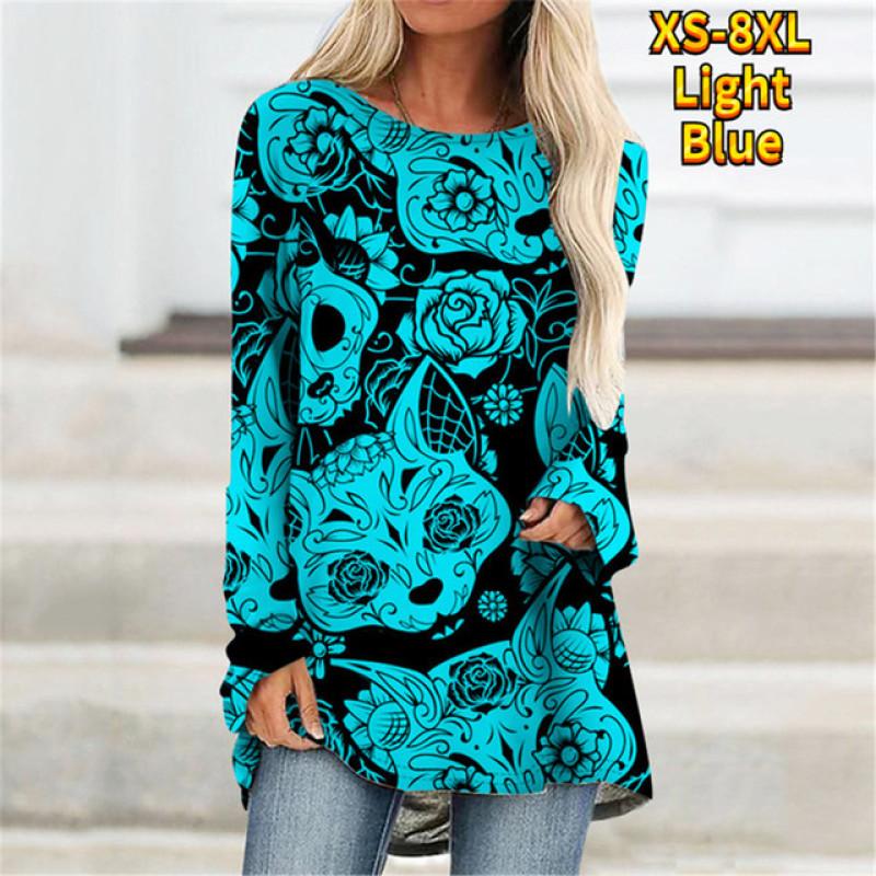Women's Funny Cactus Graphic T-Shirt - 'Keep On Truckin' Short Sleeve Tee, Blue - View #5