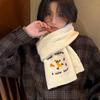 Cartoon Bear Embroidered Scarf Female Winter Japanese Senior Sense Student Cute Warm with Knitted Scarf Tide