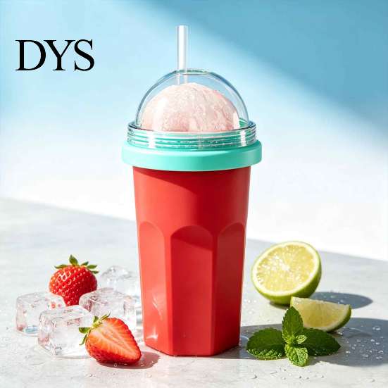 Easy Operation Slushy Maker Homemade Slushie Cup, Freezer Squeeze Cup for Ice Drinks, Food Grade Portable Drink Office Silicone Smoothie Juice