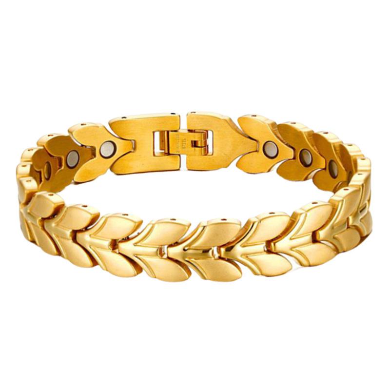 12Mm 4-in-1 Wheat Ear Stainless Steel Magnet Bracelet Removable Men s Titanium Steel Bracelet 21cm