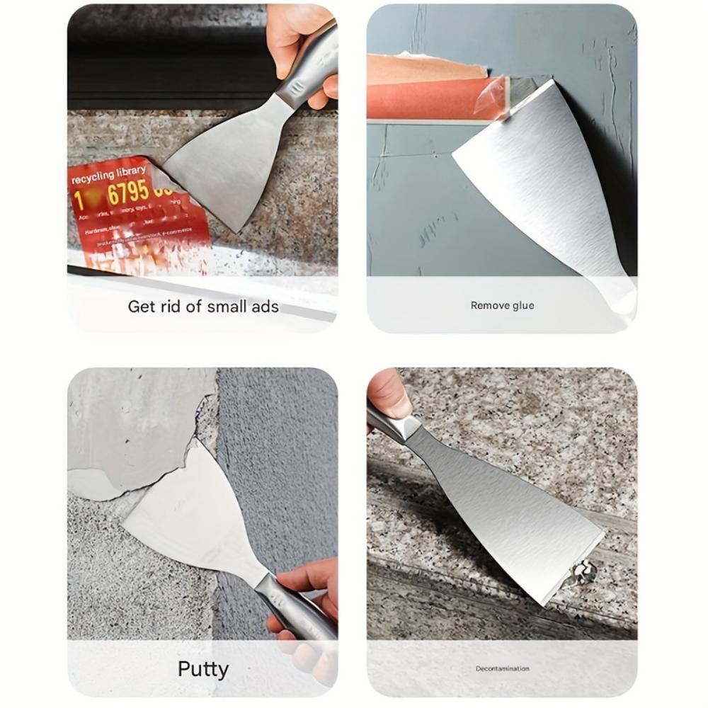 3-Piece Stainless Steel Multi-functional Cutting Tool Set, Wall Scraper - Practical Blade, Stainless Steel Scraper - Stainless Steel Batch Ash Knife