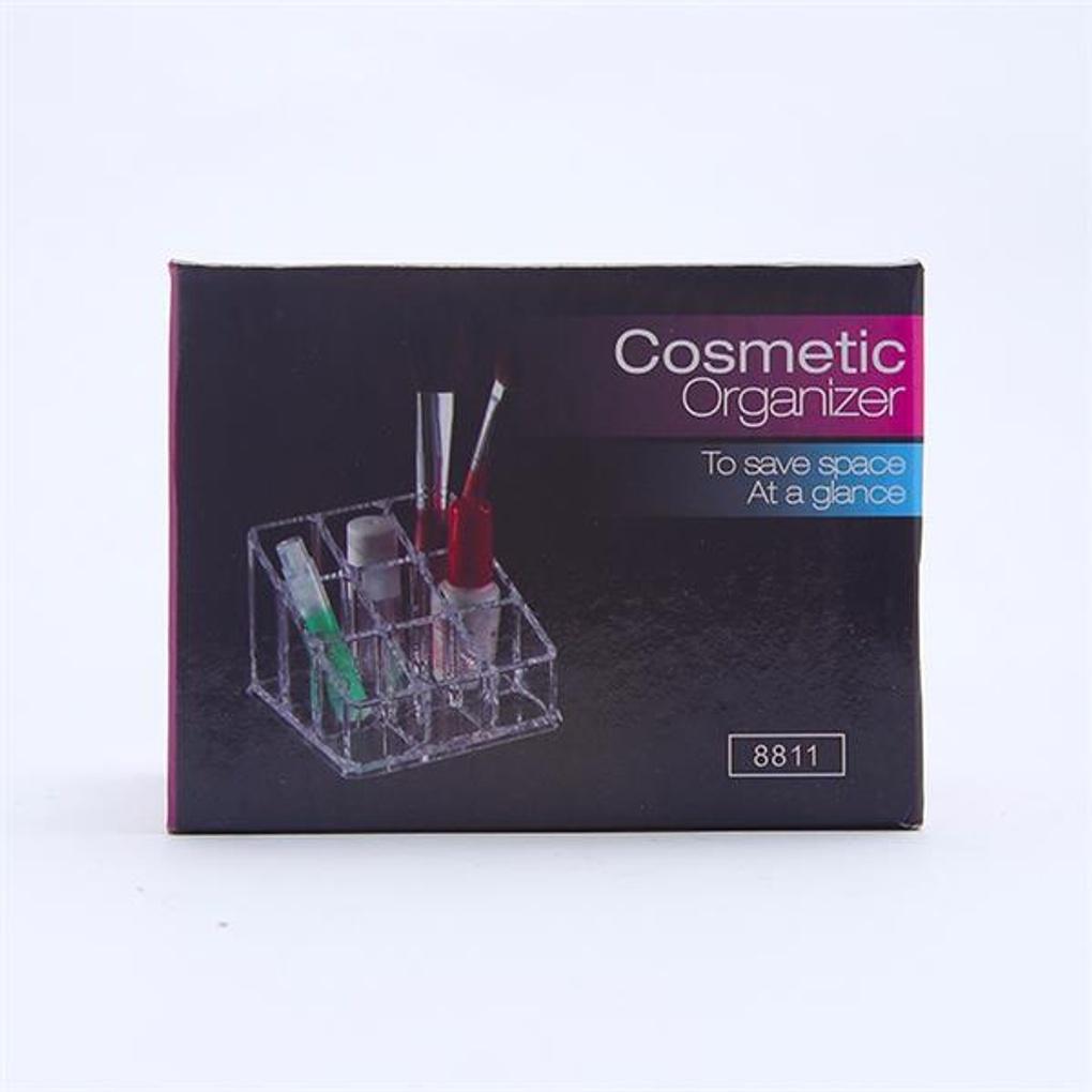 9-compartment transparent lipstick organizer/nail polish organizer for beauty shop display