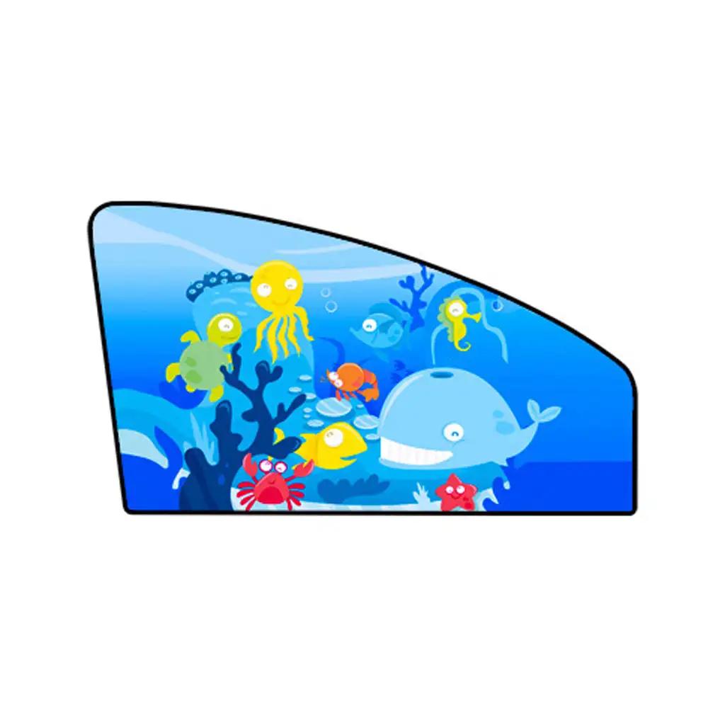 Cute Cartoon Magnetic Car Side Window Shades Mosquito Net Sun Cover Uv Protection Sun Block Mesh Car Curtain for Kids Baby