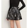 2025 A/W Women's Chinese Style Black Pleated Horse Face Skirt, Guofeng Petite Half Skirt, Anti-Exposure, Short Design