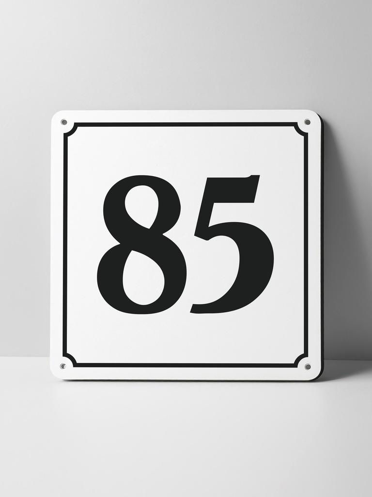 Metal Sign Black House Number On White Background Outdoor Wall Art Decor