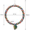 Bird Rope Swing Colorful Perch Climbing Toy for Parrots Budgie Parakeet Cockatiel Cockatoo Conure (S (7.5 inch)