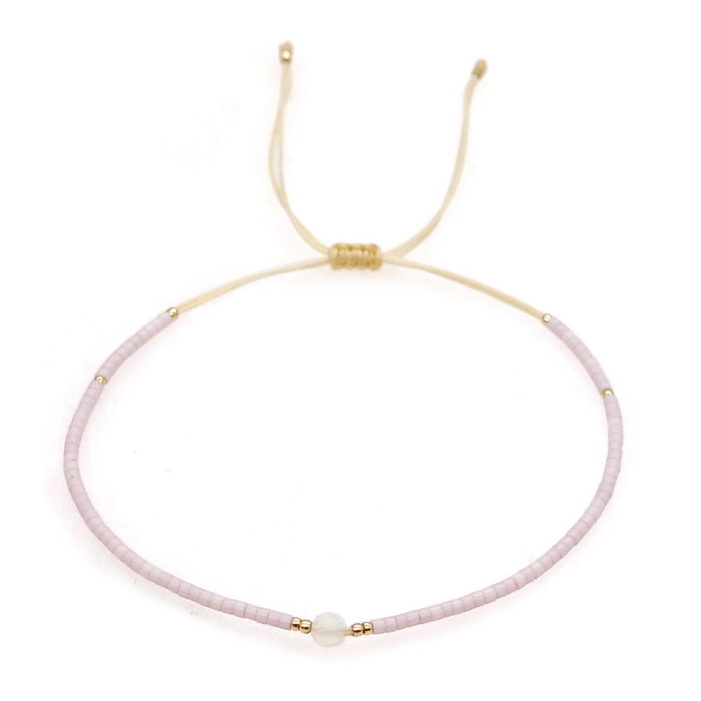 Retro Colorful Seed Bead & Faux Pearl Adjustable Bracelet - Trendy Hand-woven Jewelry for Women
