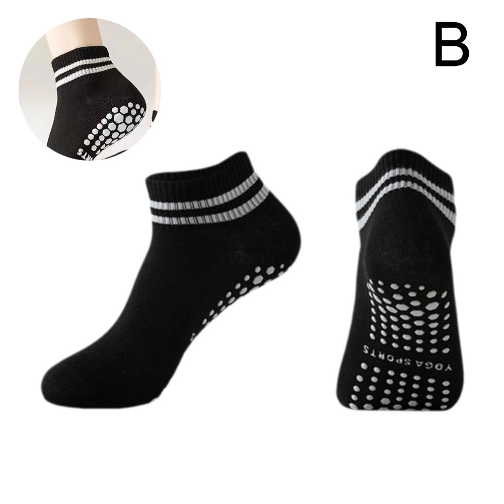 1Pair Grip Socks For Women Non Slip Pilates Yoga Socks Men Ballet Sports Stripes Athletic Worko S6T6