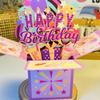 Happy Birthday Pop-Up Card 3D Birthday Gift Box for Women Men Foldable Celebration Greeting Card for Mom Daughter Friend Niece Dad