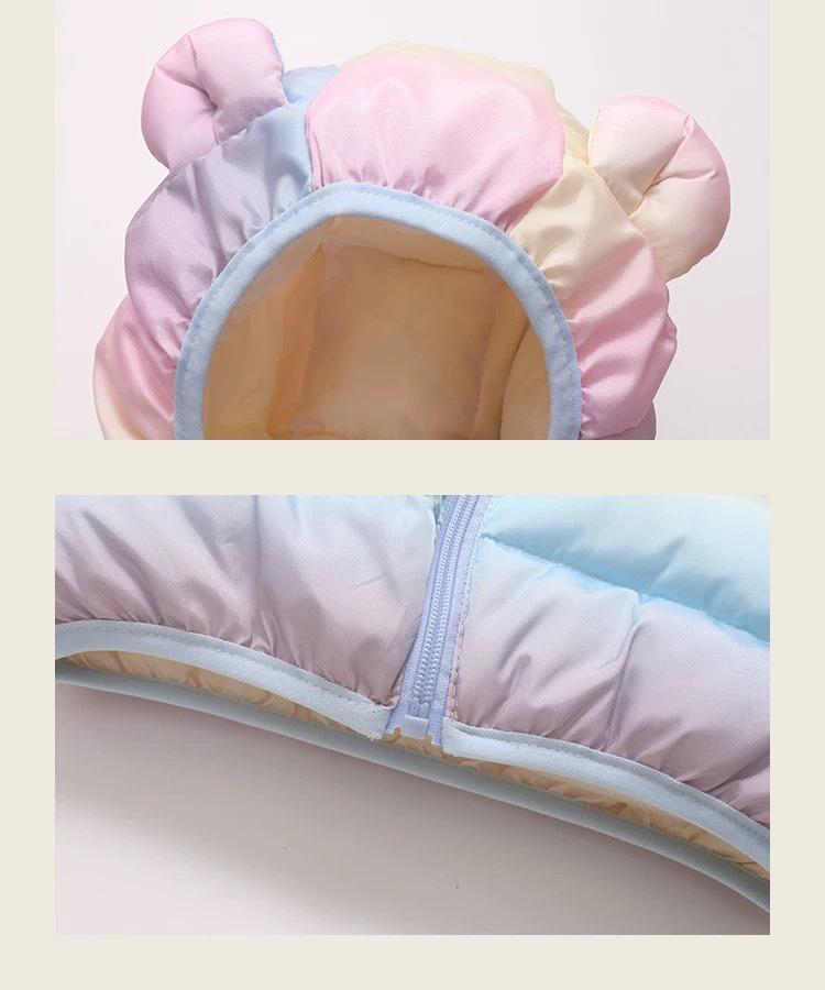 Kinder Kapuzenjacke mit Baumwollfutter - Warmer Cartoon-Print für Jungen & Mädchen im Herbst/Winter