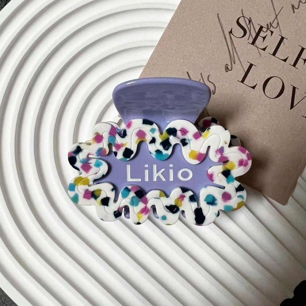 

Буква Ацетат Волнистая форма Заколка для волос Шахматная клетка Зажим-акула Цветок Заколка для волос Уличная одежда B