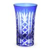 Kiriko Glas Tokusa Orchidee Blau Becher, Bier-/Sake-Becher, 60xH102mm, 100cc, Gravur,
