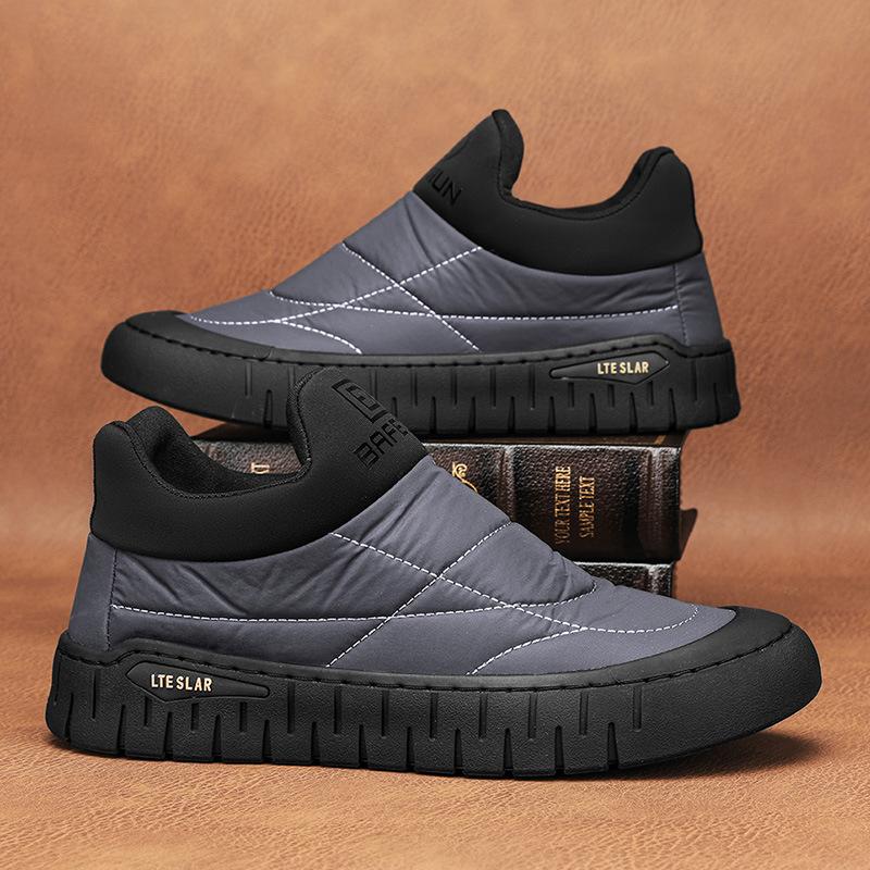

Live stream winter velvet thickened warm down cloth cotton shoes outdoor men s shoes outdoor trend versatile snow boots men 44
