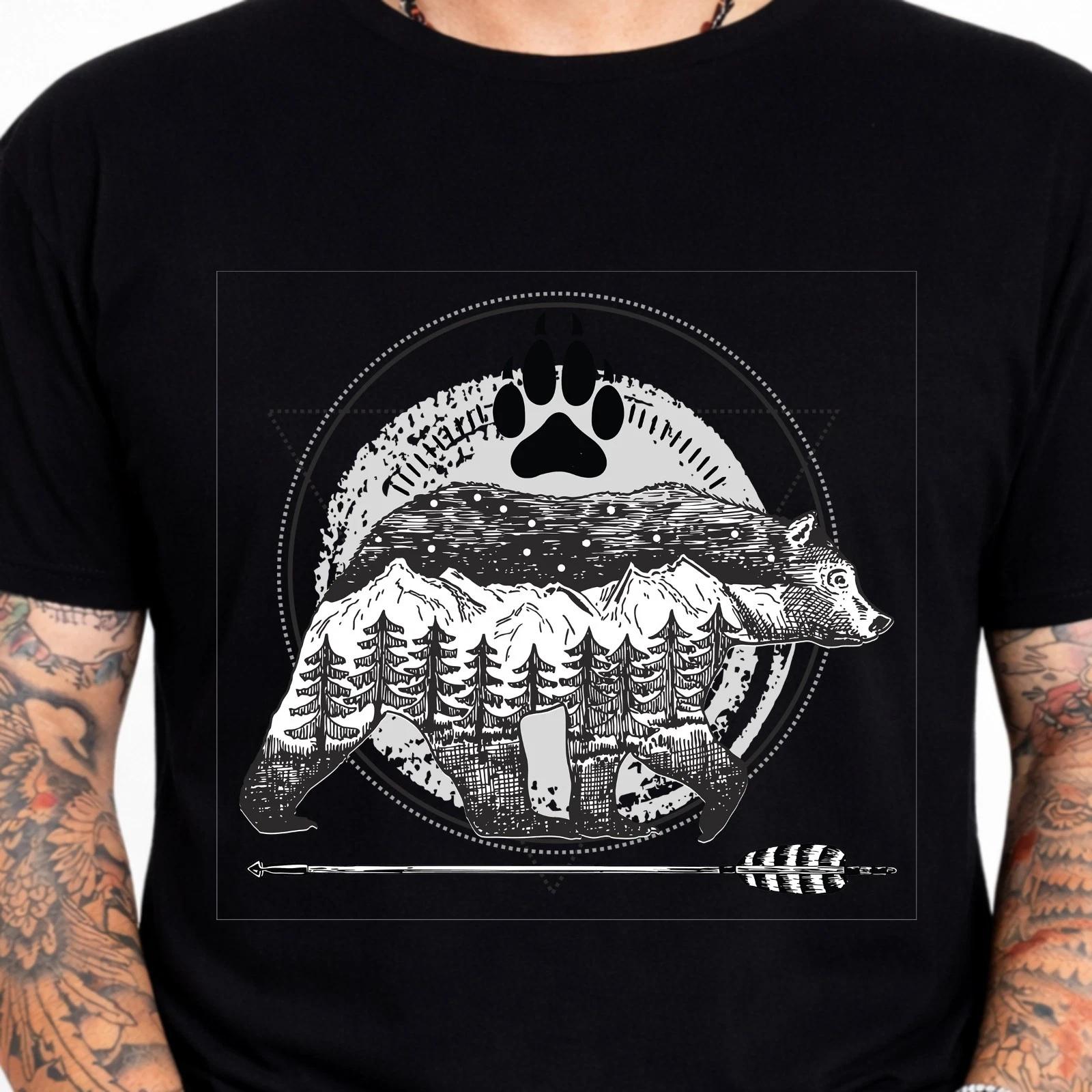 Bear Mountain T Shirtest Wildlife Graphic Tee Camping Nature Art Design XXXXL
