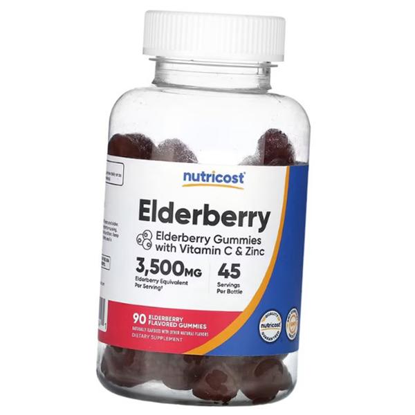 

Бузина с Витамином С и Цинком, Elderberry Gummies, Nutricost 90таб (71647016) 90tab