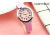Kids' Educational Quartz Watch with Colorful Face, Luminous Hands, and Leather Strap