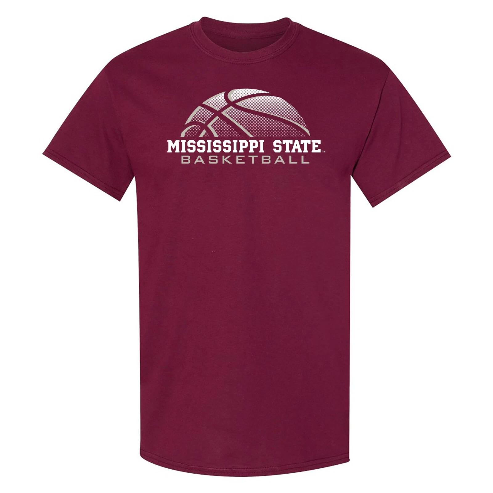 Mississippi State Bulldogs Basketball Shadow T-Shirt - Maroon S