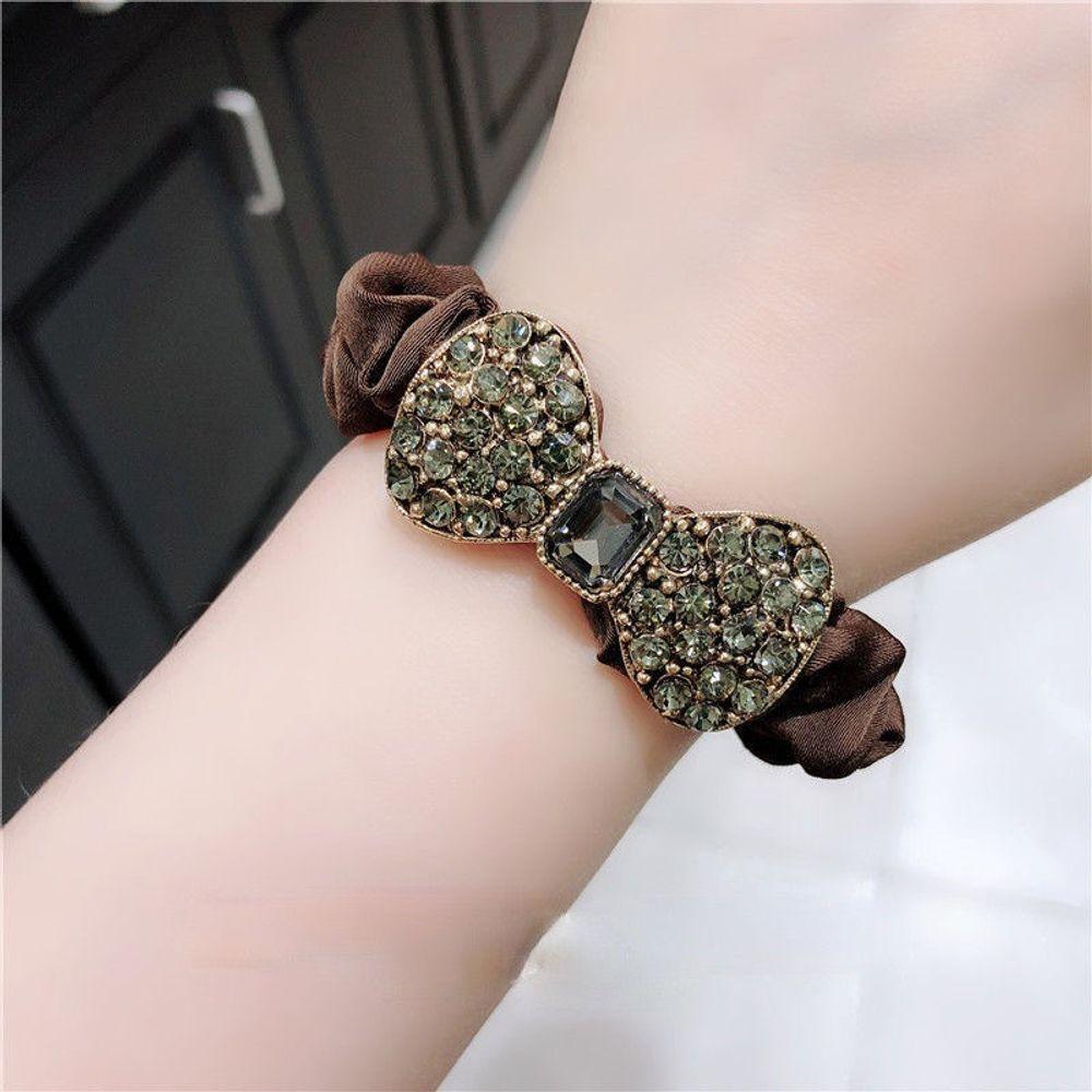 

Pretty Cubic Ribbon Hair Band Scrunchie Gopchang Band 2P Brown