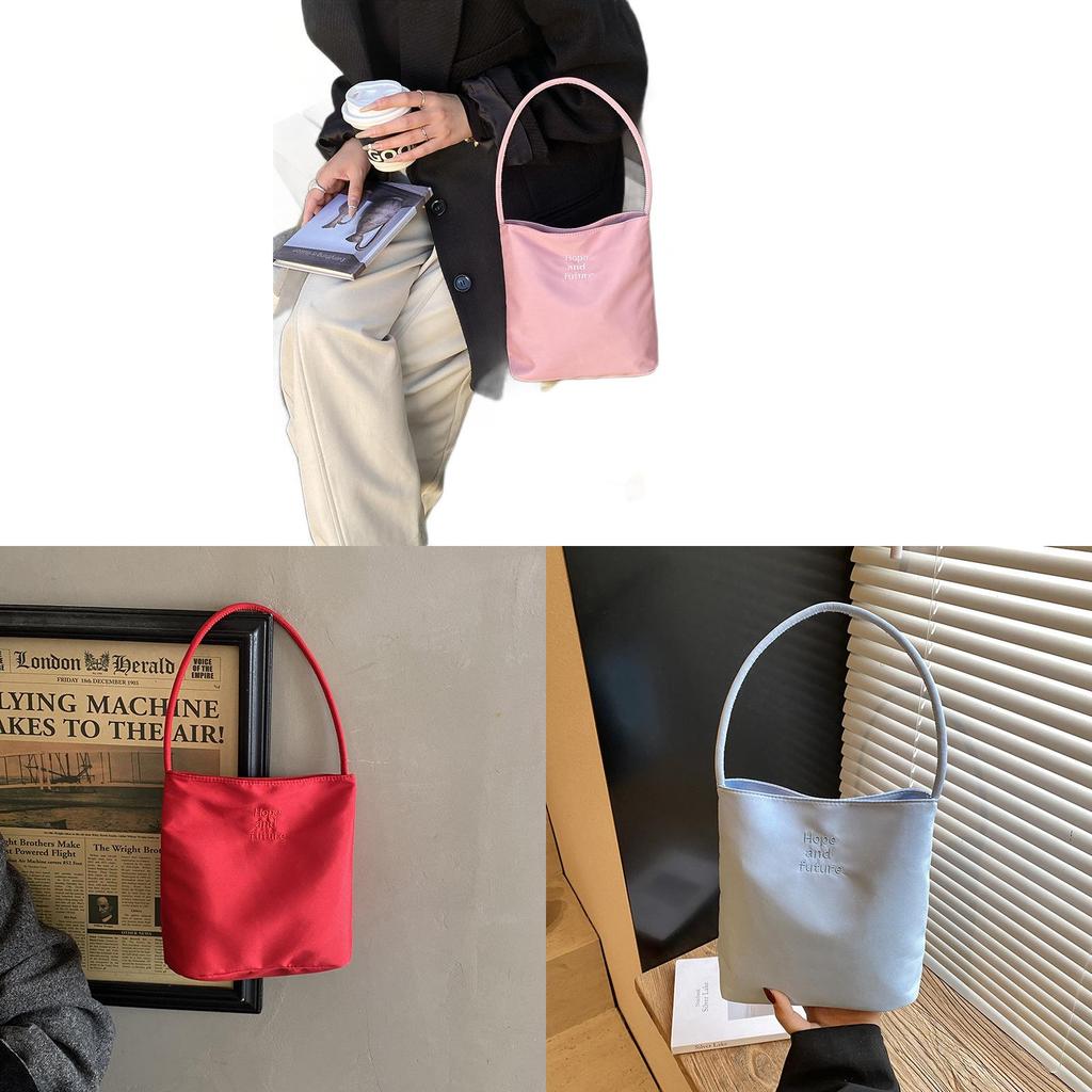 Oxford Fabric Bucket Bag With Magnetic Closure For Daily Commute And Street Style Fashion