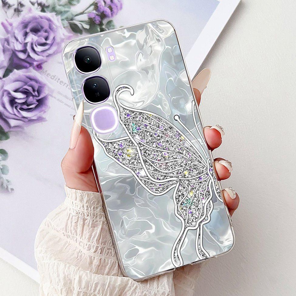 For Vivo V40 Lite 5G IDN Case V2417 Clear Cute Cat Fashion Butterfly Love Painted Soft Phone Case For Vivo V40 Lite 4G IDN Cover