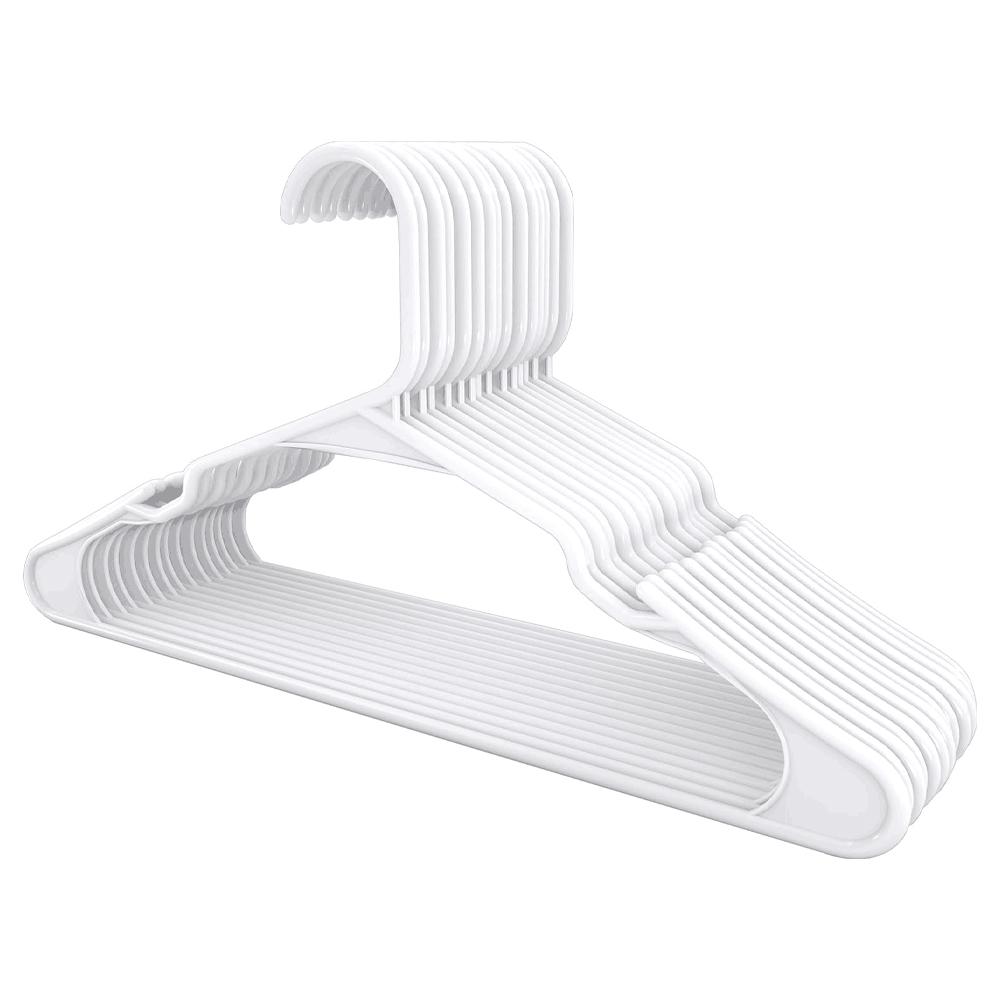 Clothes Hangers 20 Pack - Plastic Hangers Space Saving - Durable Coat Hanger with Shoulder Grooves