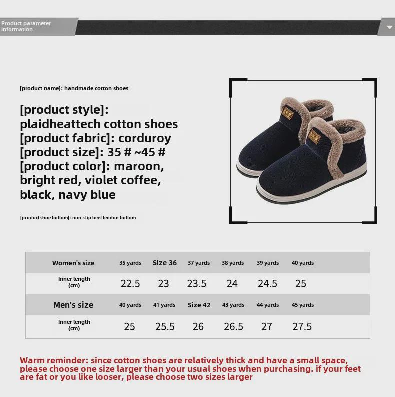 2024 Men's Non-Slip Warm Cotton Slippers with Heels, Plus Velvet, Thick Soles for Outdoor and Cold-Proof Wear