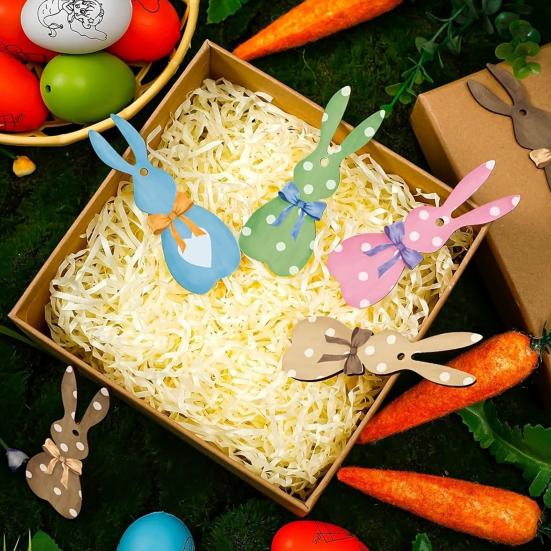 1 Set Easter Rabbit Table Sign Farmhouse Rustic Bunny Decoration Home Office Spring Easter Holiday Party Table Centerpiece Ornament