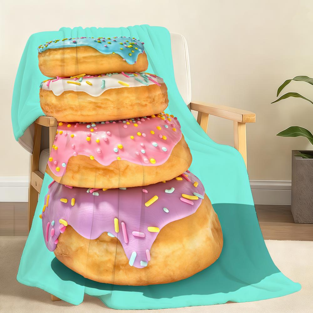 Pink Donut Blanket Soft Throw Blanket for Home Bedroom Bed Sofa Picnic Travel Office Rest Cover Blanket Gift